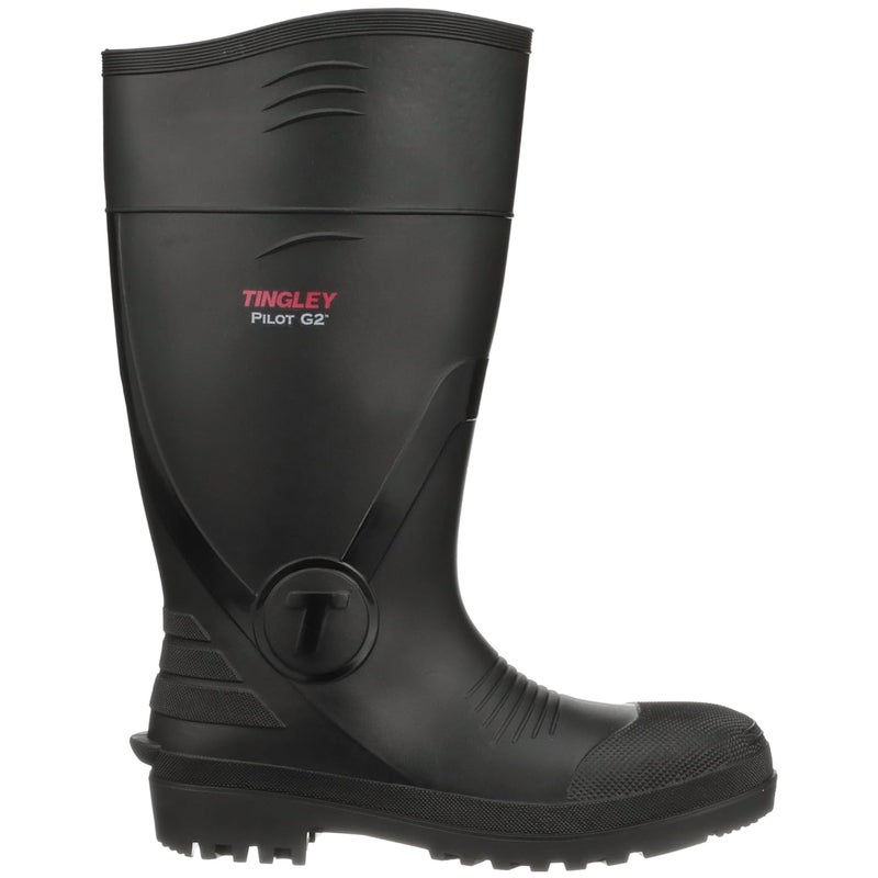 TINGLEY Pilot G2 31161 Plain Toe Knee Boot, Mens 4 / Womens 6, Black - Image 1